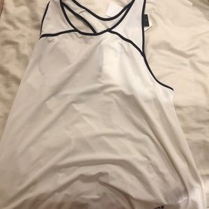 Adidas White (with black outline) club tank